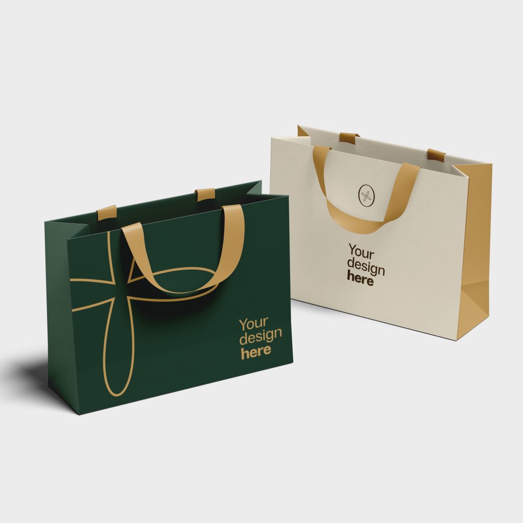 Custom paper bags with logo for corporate gifts in dubai