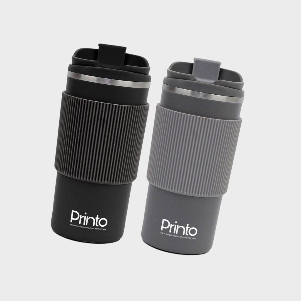 Custom printed double wall tumbler with silicon grip - UAE