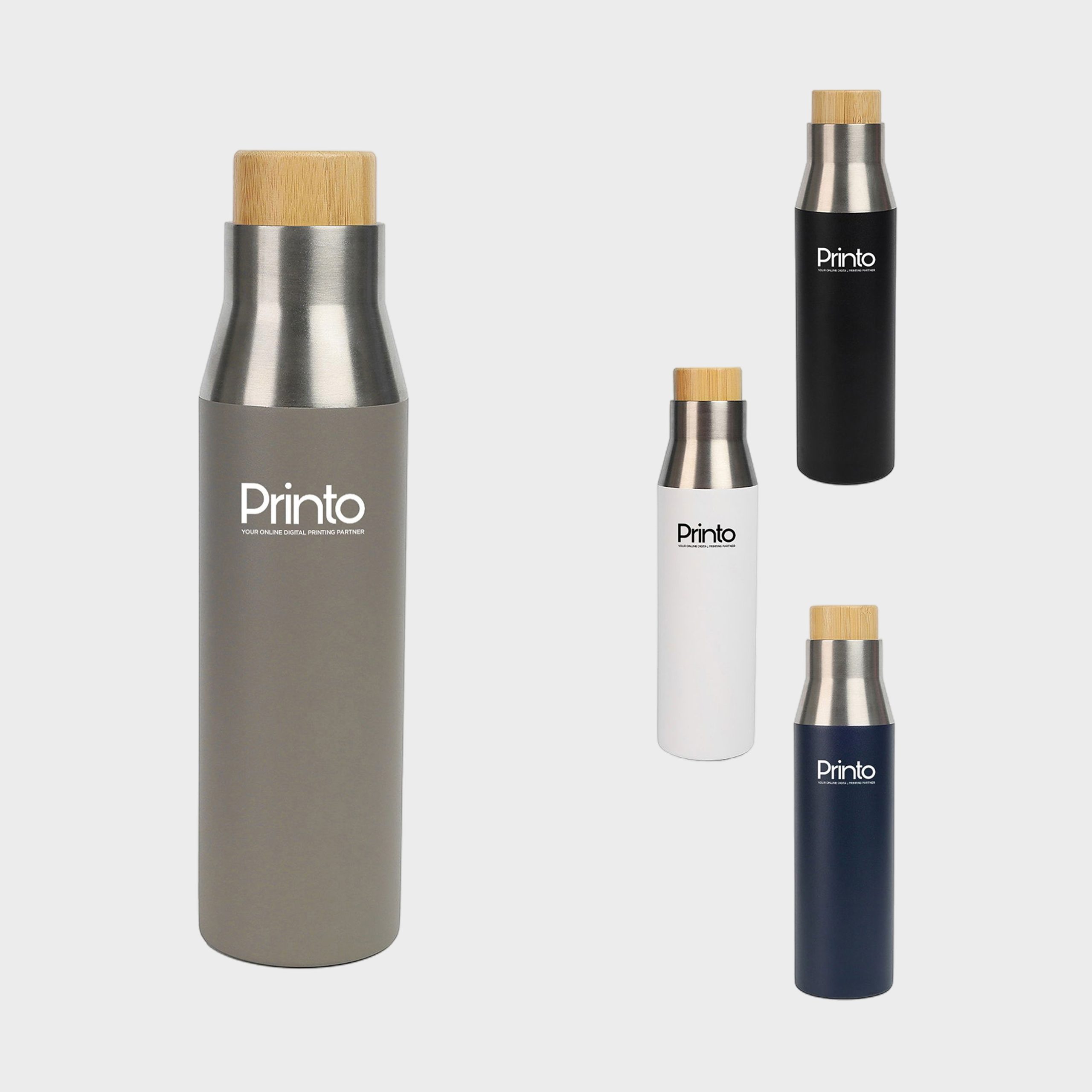 Stainless Steel Bottle with Bamboo