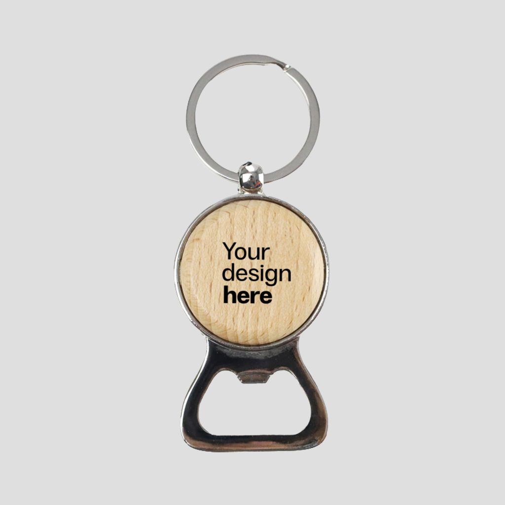 Bamboo metal keychain Dubai with custom