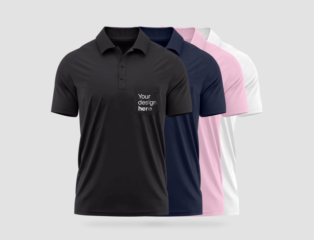Custom polo shirts with logo printing in Dubai