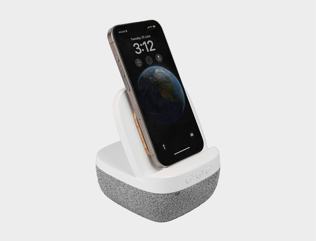 Branded Bluetooth speaker with Qi charger