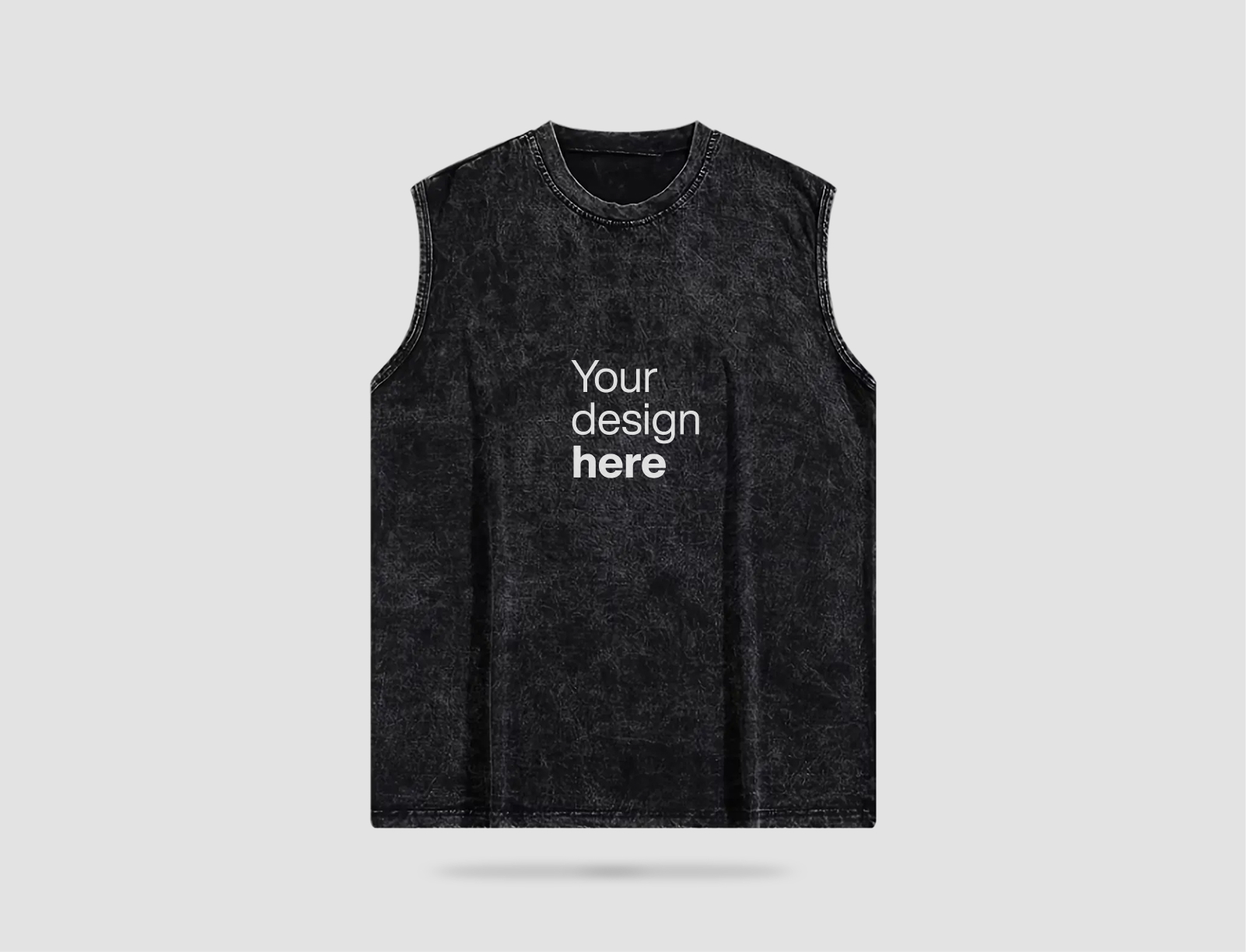 Acid wash tank top printing Dubai with custom logo