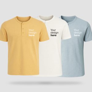 Henley t shirt printing Dubai with custom logo