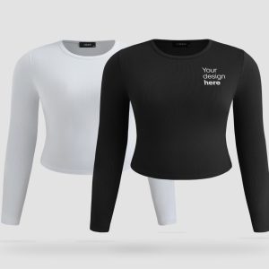 Long sleeve crop top printing Dubai with custom logo
