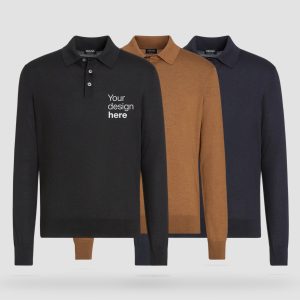 Luxe long sleeve polo shirt printing Dubai with company logo