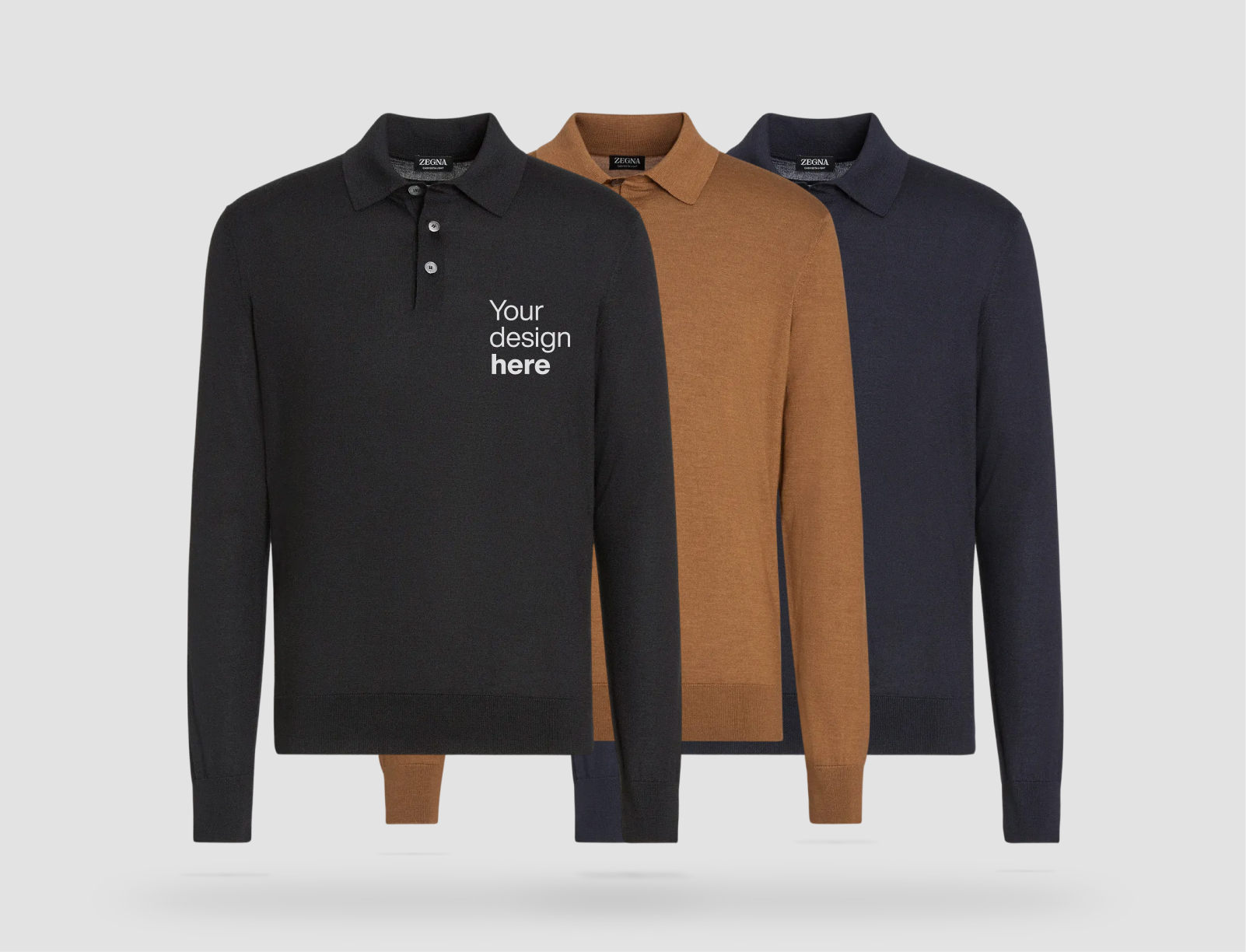 Luxe long sleeve polo shirt printing Dubai with company logo
