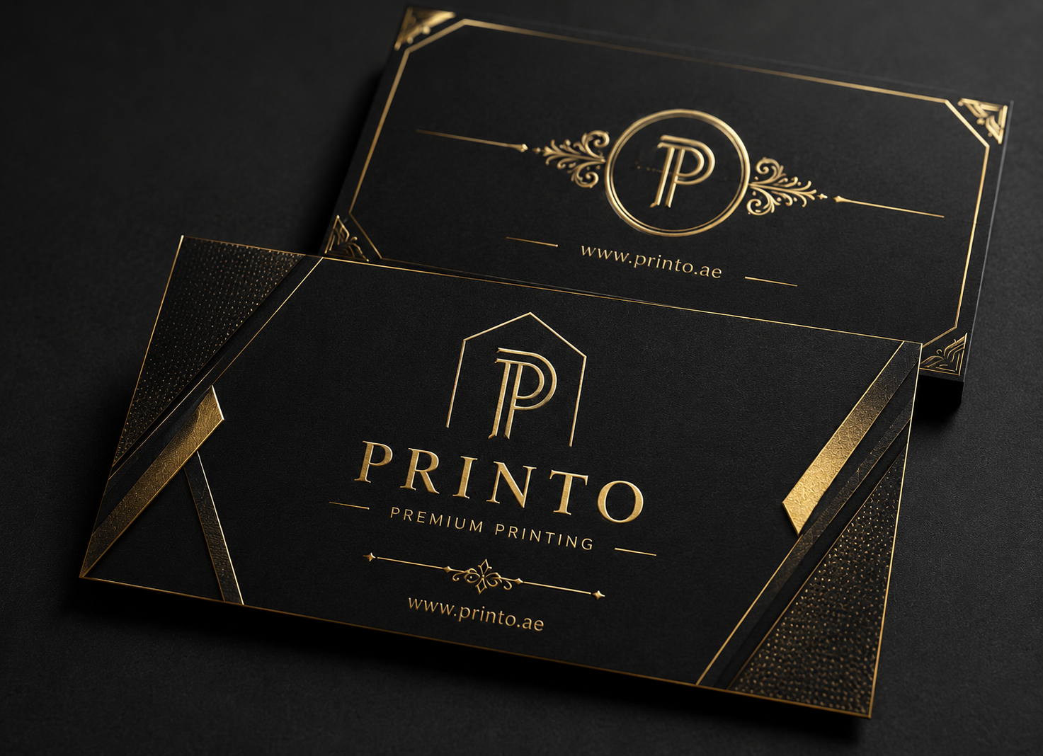 Luxurious black and gold business cards